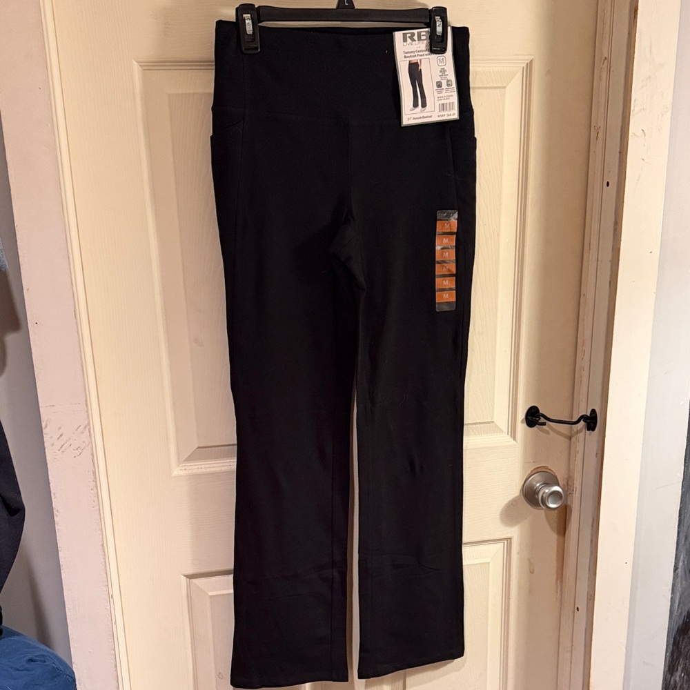 RBX Black Tummy Control Bootcut Pants